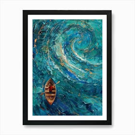 Boat In The Ocean Art Print