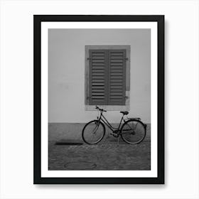 Bicycle in the streets of Olten, Switzerland | Black and White Photography Art Print