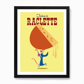 Jadore La Raclette Poster Yellow & Orange Art Print