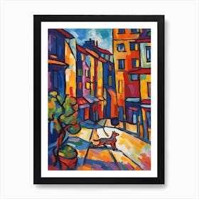 Painting Of Sydney With A Cat In The Style Of Fauvism 4 Art Print