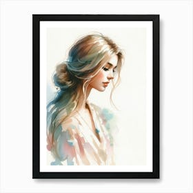 Watercolor Of A Woman 2 Art Print