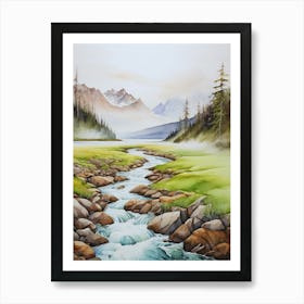 Stream In The Mountains.8 Art Print