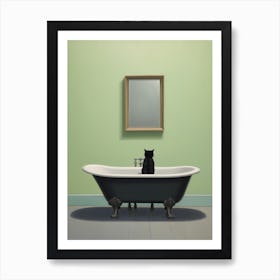 Cat In Bathtub 1 Art Print