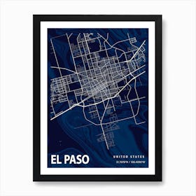 El Paso Crocus Marble Map Art Print