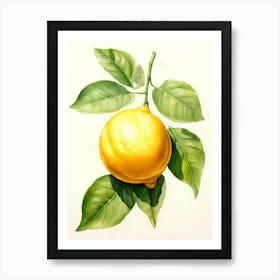 Lemon In Watercolor Technique Vintage Look Watercolor Trending 6 Art Print