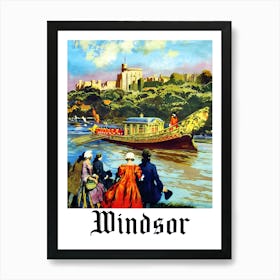 Windsor, England, The Royal Palace And The Boat Art Print