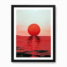 Red Sunset, Minimalism Art Print
