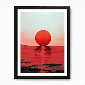 Red Sunset, Minimalism Poster