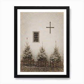 The Three Christmas Trees Art Print