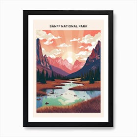 Banff National Park Midcentury Travel Poster Art Print