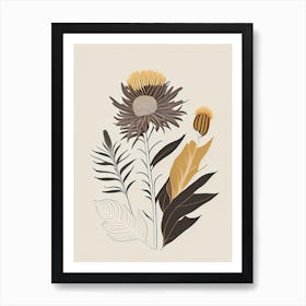 Elecampane Spices And Herbs Retro Minimal 4 Art Print