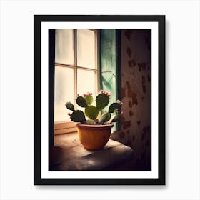 Prickle Pear Cactus Window 1 Art Print