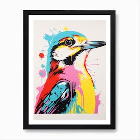 Andy Warhol Style Bird Woodpecker 2 Art Print