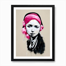 The Girl With The Pearl Earring Graffiti Street Art 3 Art Print