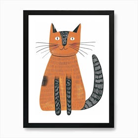 Colorpoint Shorthair Cat Clipart Illustration 2 Art Print