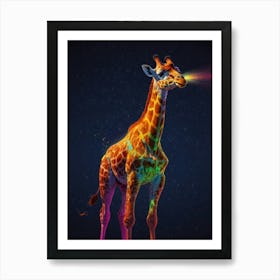 Rainbow Giraffe 1 Art Print