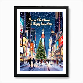 Merry Christmas And Happy New Year 2 Art Print