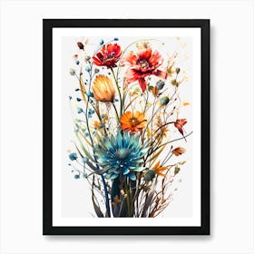 Wildflower Kaleidoscope A Burst Of Color Art Print