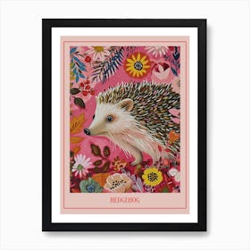 Floral Animal Painting Hedgehog 4 Poster Art Print