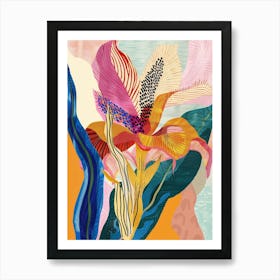 Colourful Flower Illustration Celosia 2 Art Print