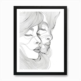 Abstract Women Faces 7 Art Print