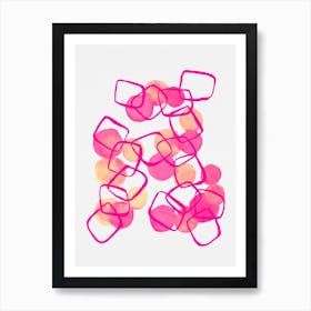 Pink Shapes Chain 1 Art Print