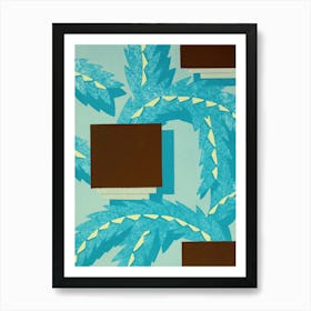 'Blue And Brown' Art Print