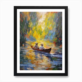 Canoeing In The Style Of Monet 3 Art Print