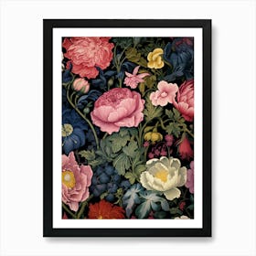 Peonies And Flowers Art Print