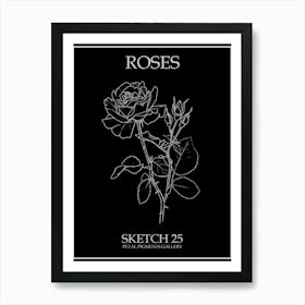 Roses Sketch 25 Poster Inverted Art Print