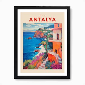 Antalya Turkey 7 Fauvist Travel Poster Art Print