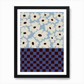 Flowers _checkerboard Art Print