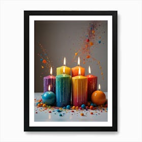 Colorful Candles 1 Art Print