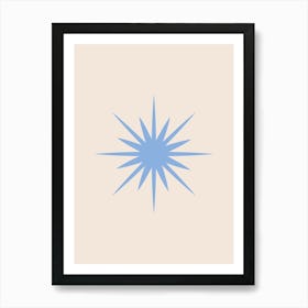 Retro Sun Blue Art Print