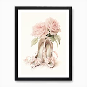 Roses And Shoes - vintage items Art Print