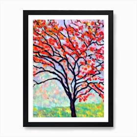 Bradford Pear 2 tree Abstract Block Colour Art Print