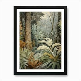Vintage Jungle Botanical Illustration Jungle Fern 1 Art Print