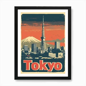 Aihrgdesign A Vintage Travel Poster Of Tokyo Art Print