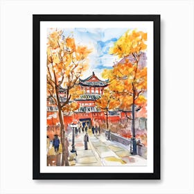 Beijing, Dreamy Storybook Illustration 2 Art Print