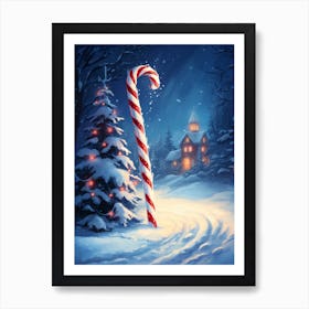 Christmas Candy Cane Art Print