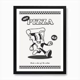 Retro Hot Pizza Art Print