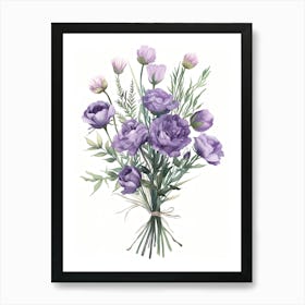 Watercolor Flowers Bouquet Art Print