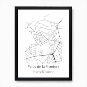 Palos De La Frontera,Spain Minimalist Map Art Print