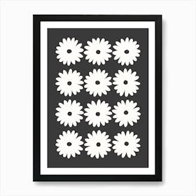 Daisy Black & White 1 Art Print