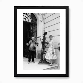 Brigitte Bardot And Pablo Picasso At Villa Californie Art Print