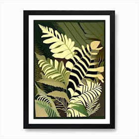 Flat Leaf Fern Rousseau Inspired Art Print