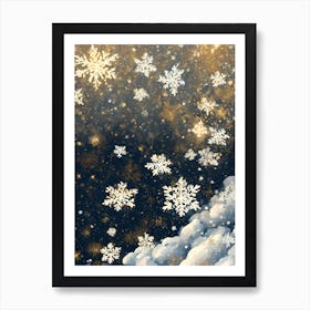 Snowflakes In The Sky vector art 1 Art Print