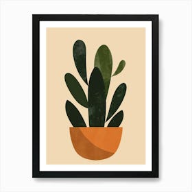 Rhipsalis Cactus Minimalist Abstract Illustration 3 Art Print