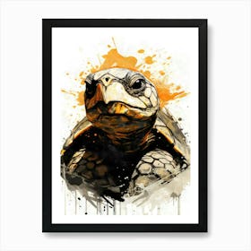 Aesthetic Abstract Watercolor Turtle Art Print