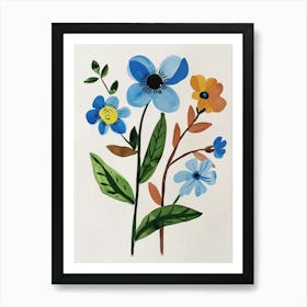 Painted Florals Forget Me Not 5 Art Print